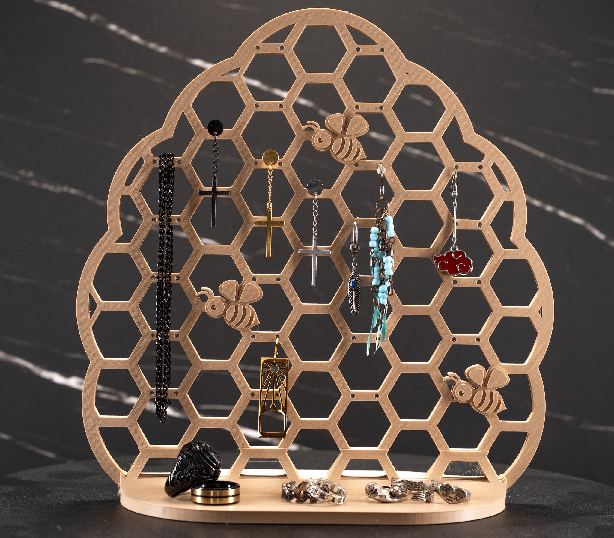 Honeycomb Bee Jewelry Holder